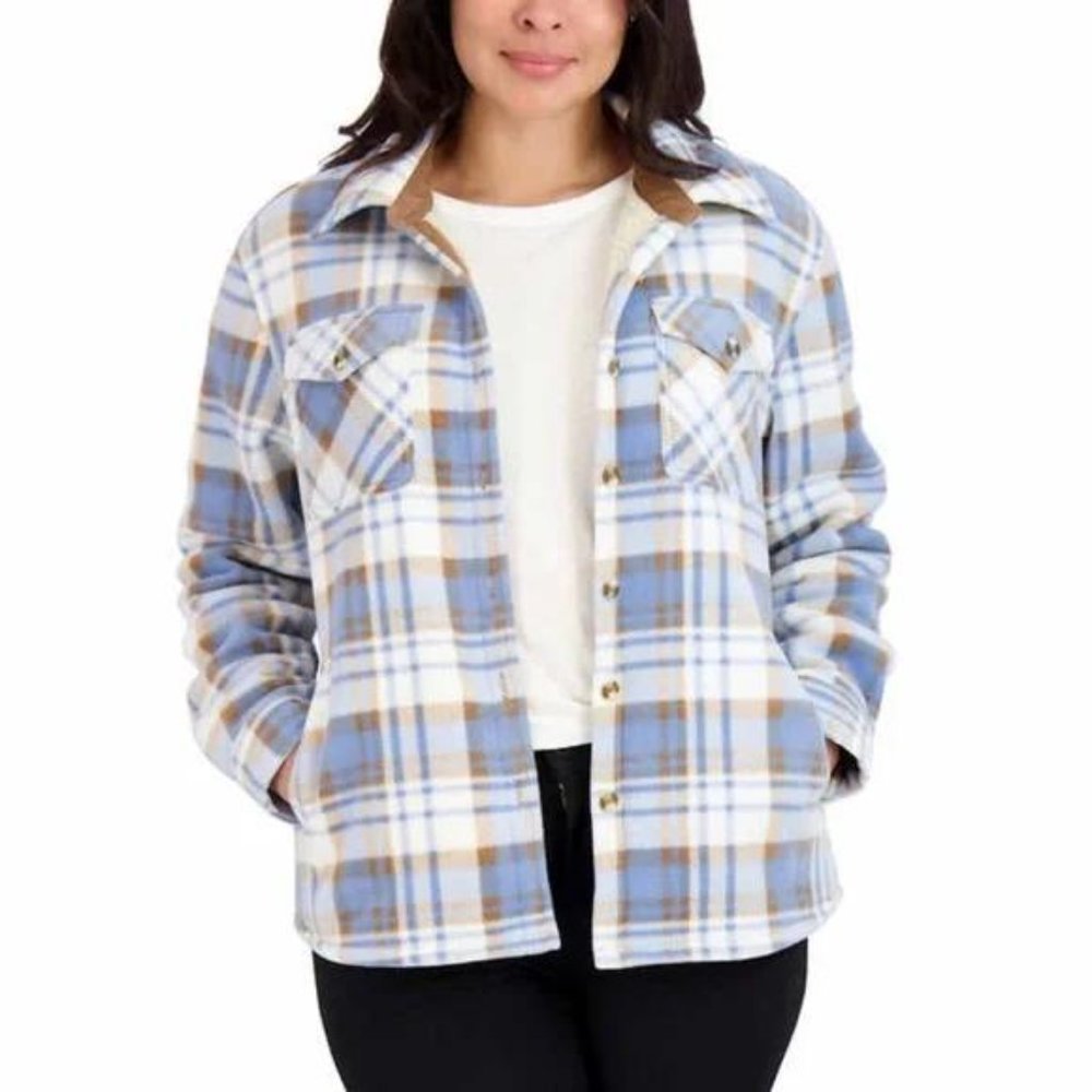 BLUE Sage Ladies' Plush Shirt Jacket - Picture 5 of 7